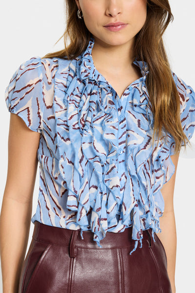 LiljaSZ Crinkle SS Shirt Allure Nature Strokes - 30512464 Thumbnail