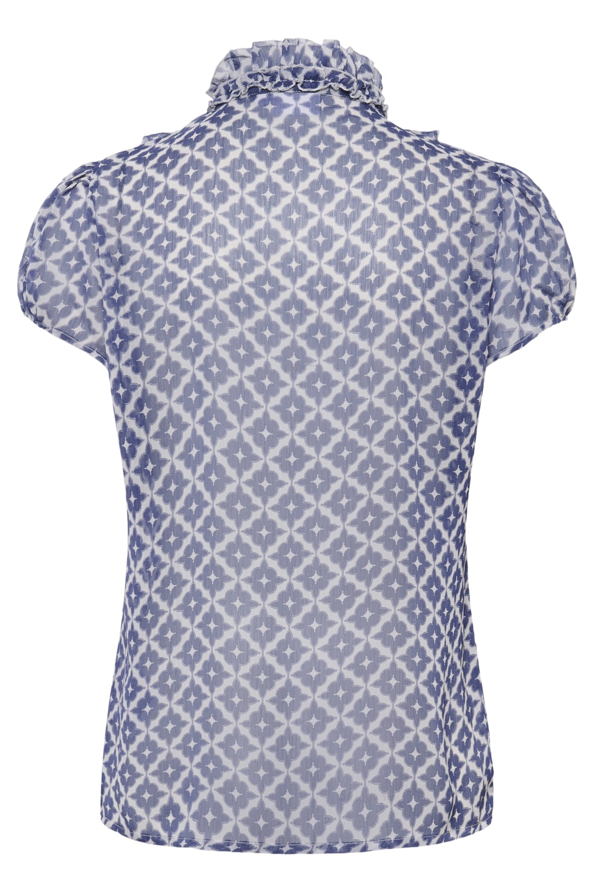 LiljaSZ Crinkle SS Shirt BlueIndigo Maroc Tiles - 30512464