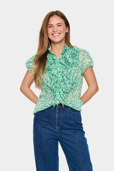 LiljaSZ Crinkle SS Shirt Jelly Bean Ice Leopard - 30512464 Thumbnail