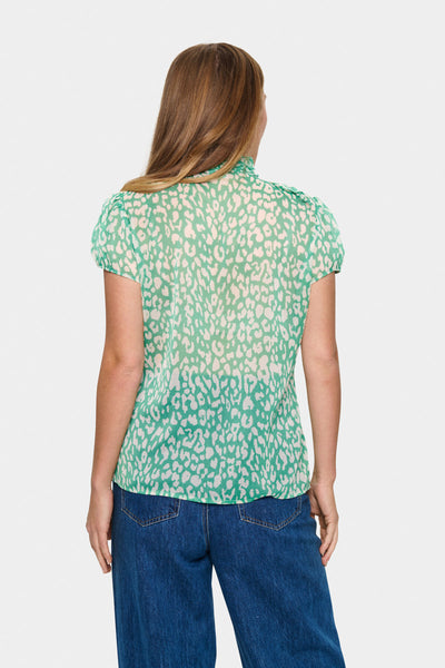 LiljaSZ Crinkle SS Shirt Jelly Bean Ice Leopard - 30512464 Thumbnail