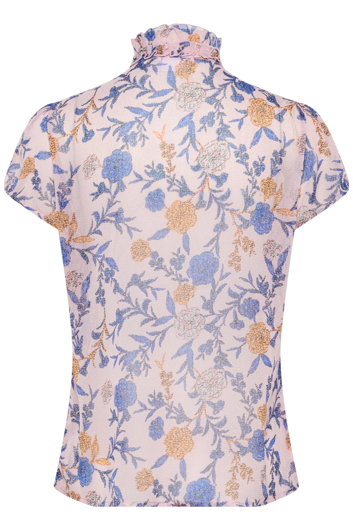 LiljaSZ Crinkle SS Shirt Pink Nectar Romantic Flowers - 30512464