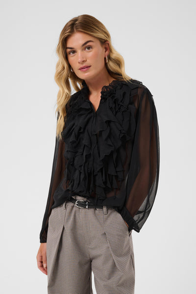 LiljaSZ Crinkle LS Shirt Black - 30512627 Thumbnail