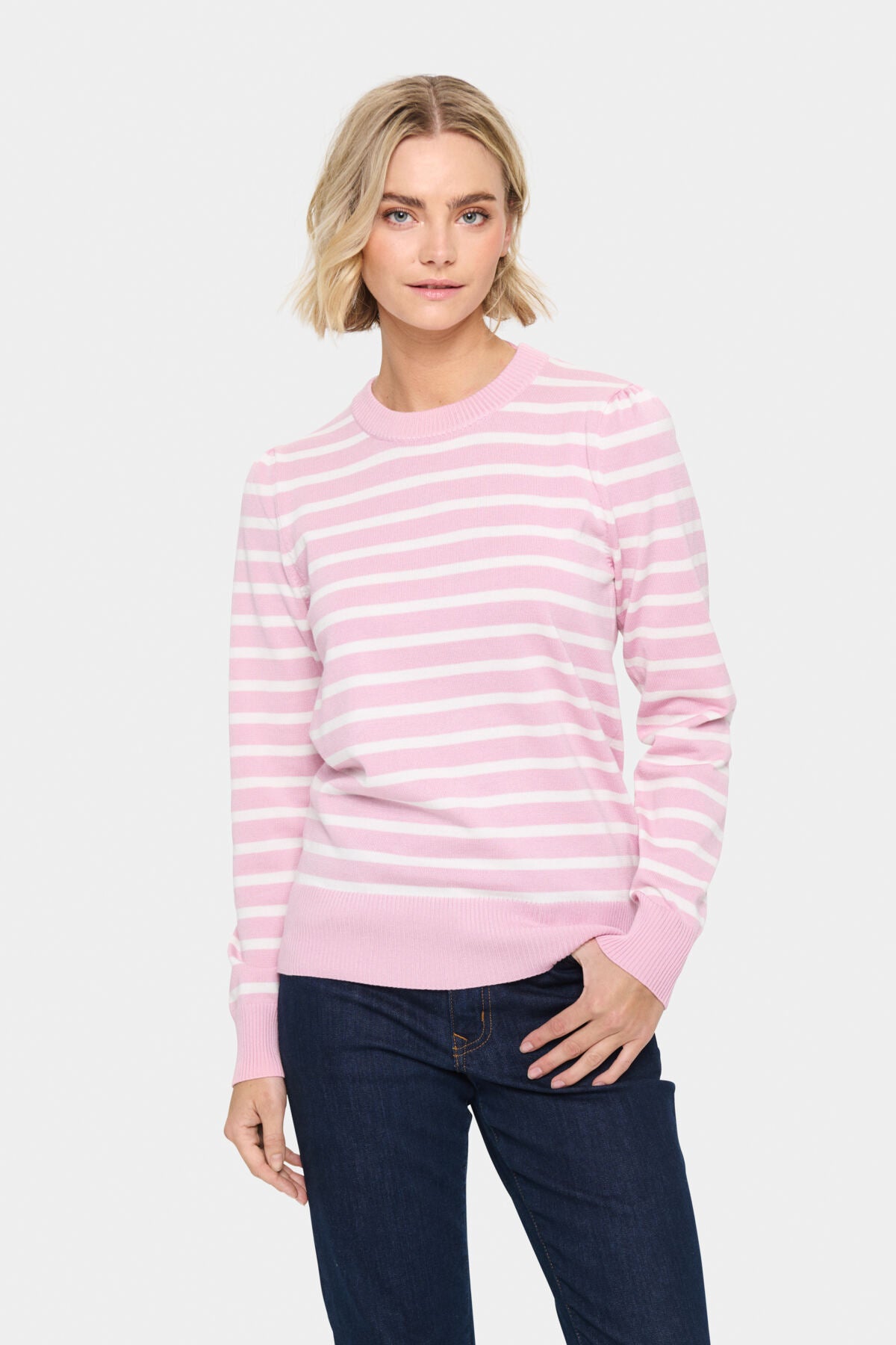 MilaSZ Randig Tröja Pink Nectar/Ice Mel Stripe - 30513355