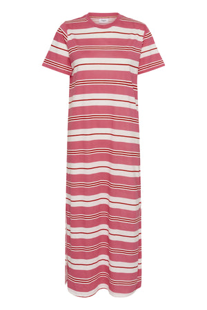 FariaSZ T-Shirt Dress Pink Ice Red Stripe - 30513436