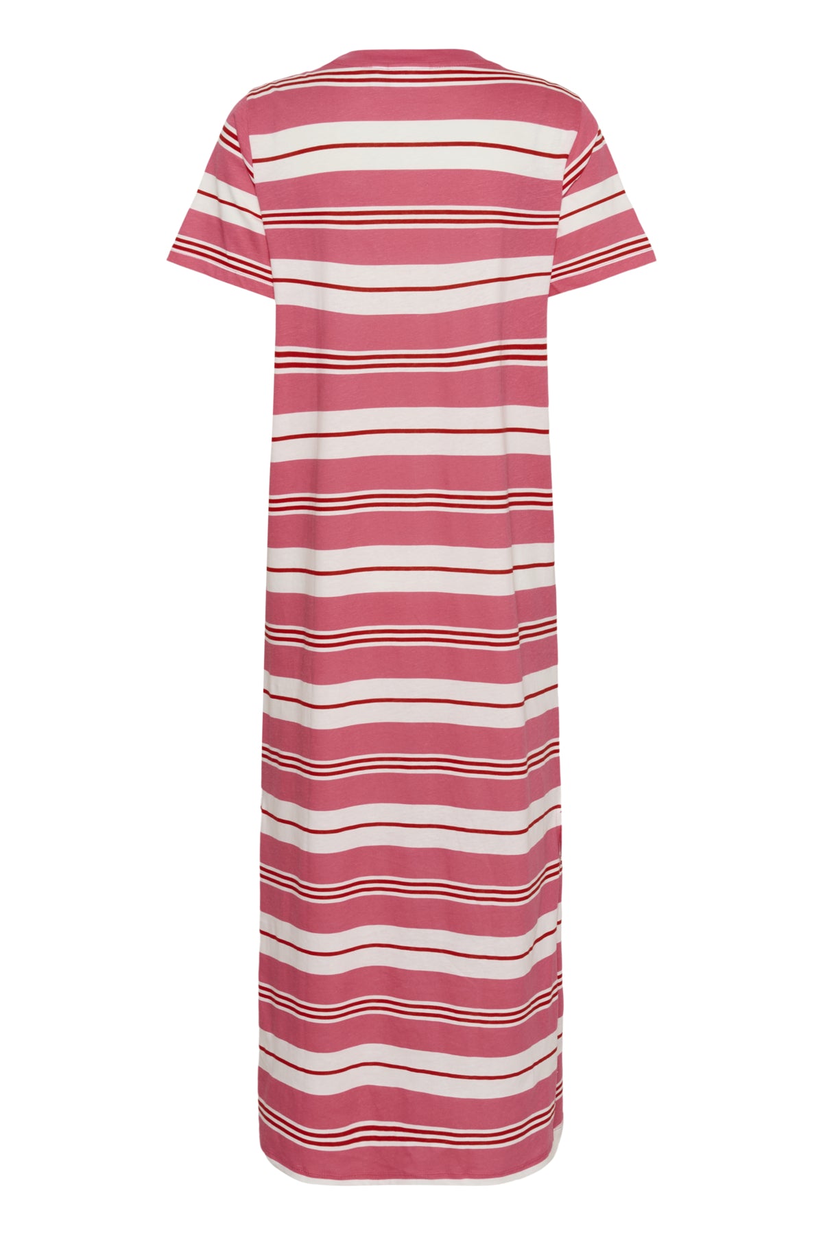 FariaSZ T-Shirt Dress Pink Ice Red Stripe - 30513436