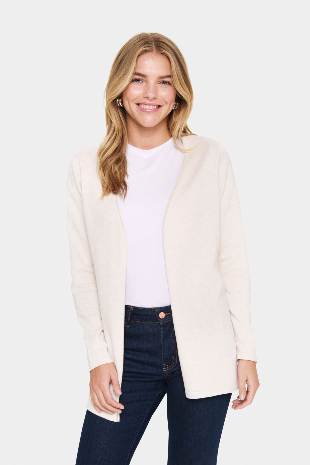 KilaSZ Open Mid Cardigan Fog Melange - 30513713