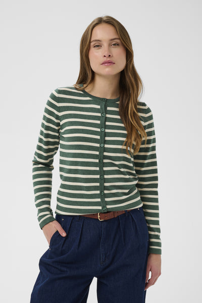 MilaSZ Striped Cardigan June Brown Rice Stripe - 30513767 Thumbnail
