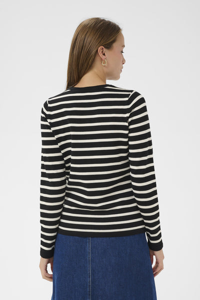 MilaSZ Striped Cardigan Black Seedpearl Stripe - 30453 - 30513767 Thumbnail