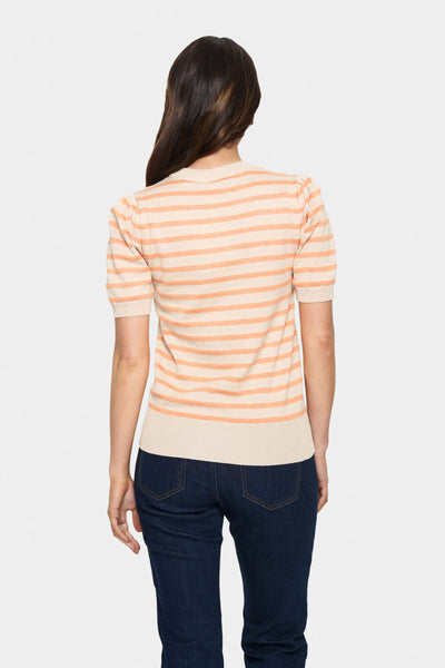 MilaSZ SS Striped Pullover Fog Orange Stripe - 30513768 Thumbnail