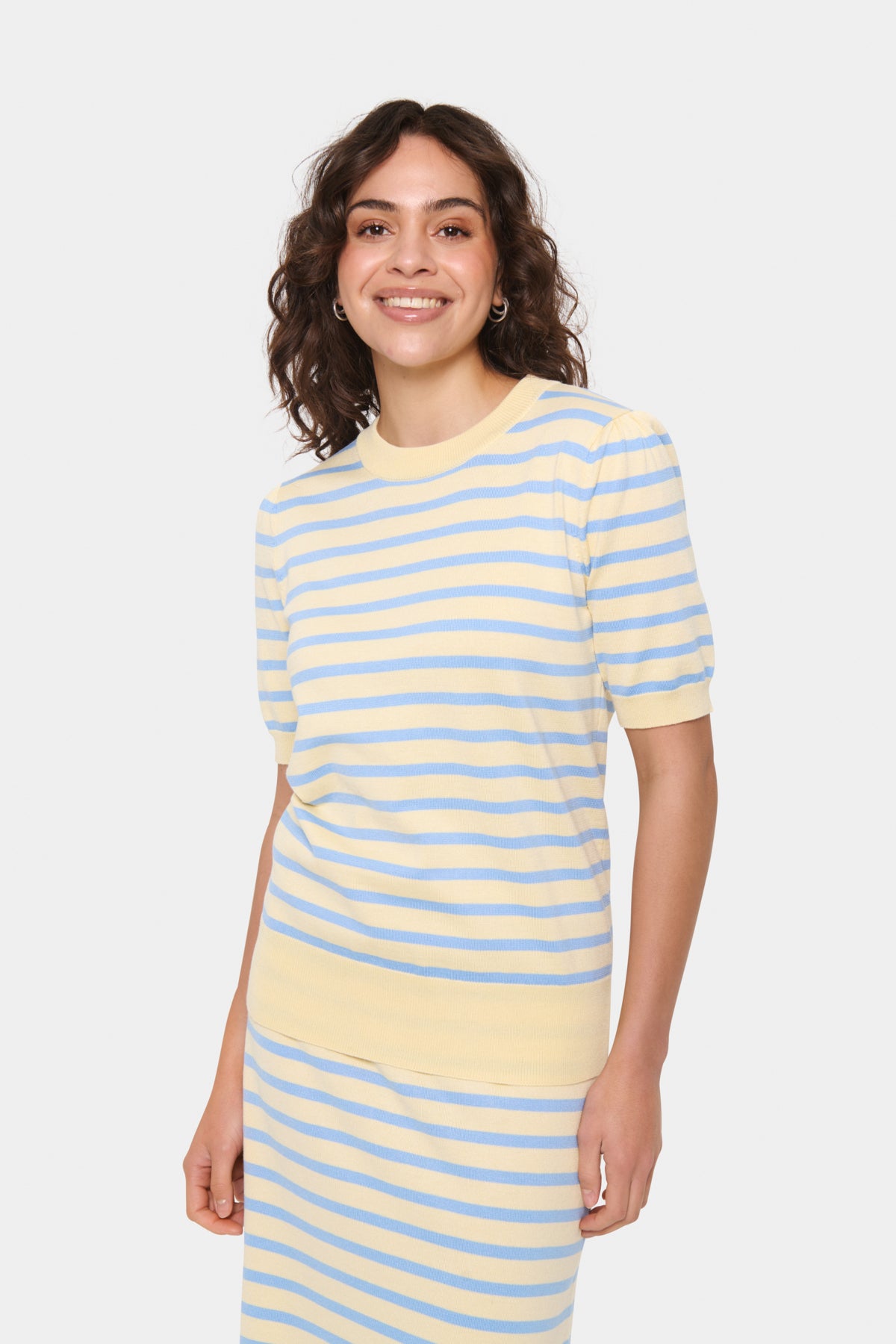 MilaSZ SS Striped Pullover Lemon Hydrangea Stripe - 30513768