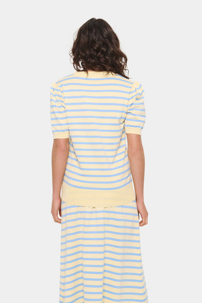 MilaSZ SS Striped Pullover Lemon Hydrangea Stripe - 30513768 Thumbnail