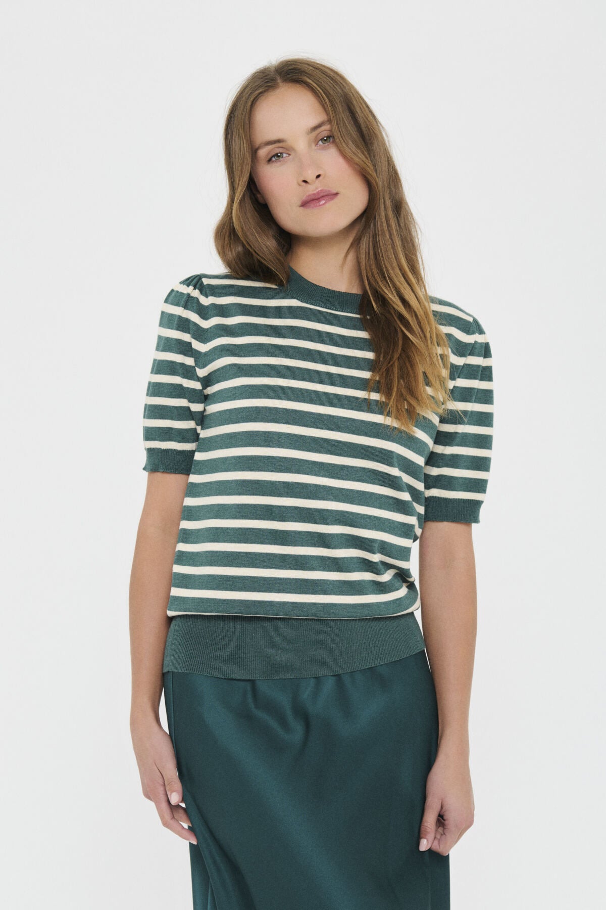 MilaSZ SS Striped Pullover June Brown Rice Stripe - 30513768