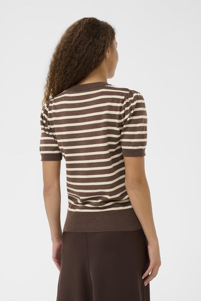 MilaSZ SS Striped Pullover Fondue Fudge Rice Stripe - 30513768 Thumbnail