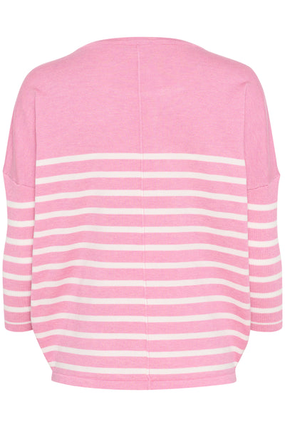 MilaSZ R-neck St. Pullover Sea Pink Mel/Ice Stripe - 30513769 Thumbnail