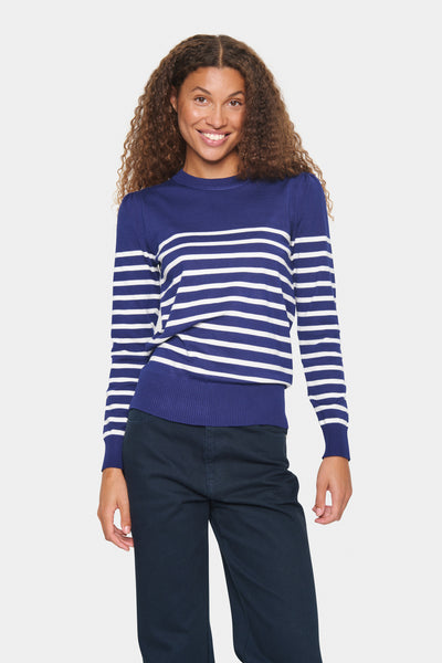 MilaSZ LS Striped Pullover Midnight Sail - 30513771 Thumbnail