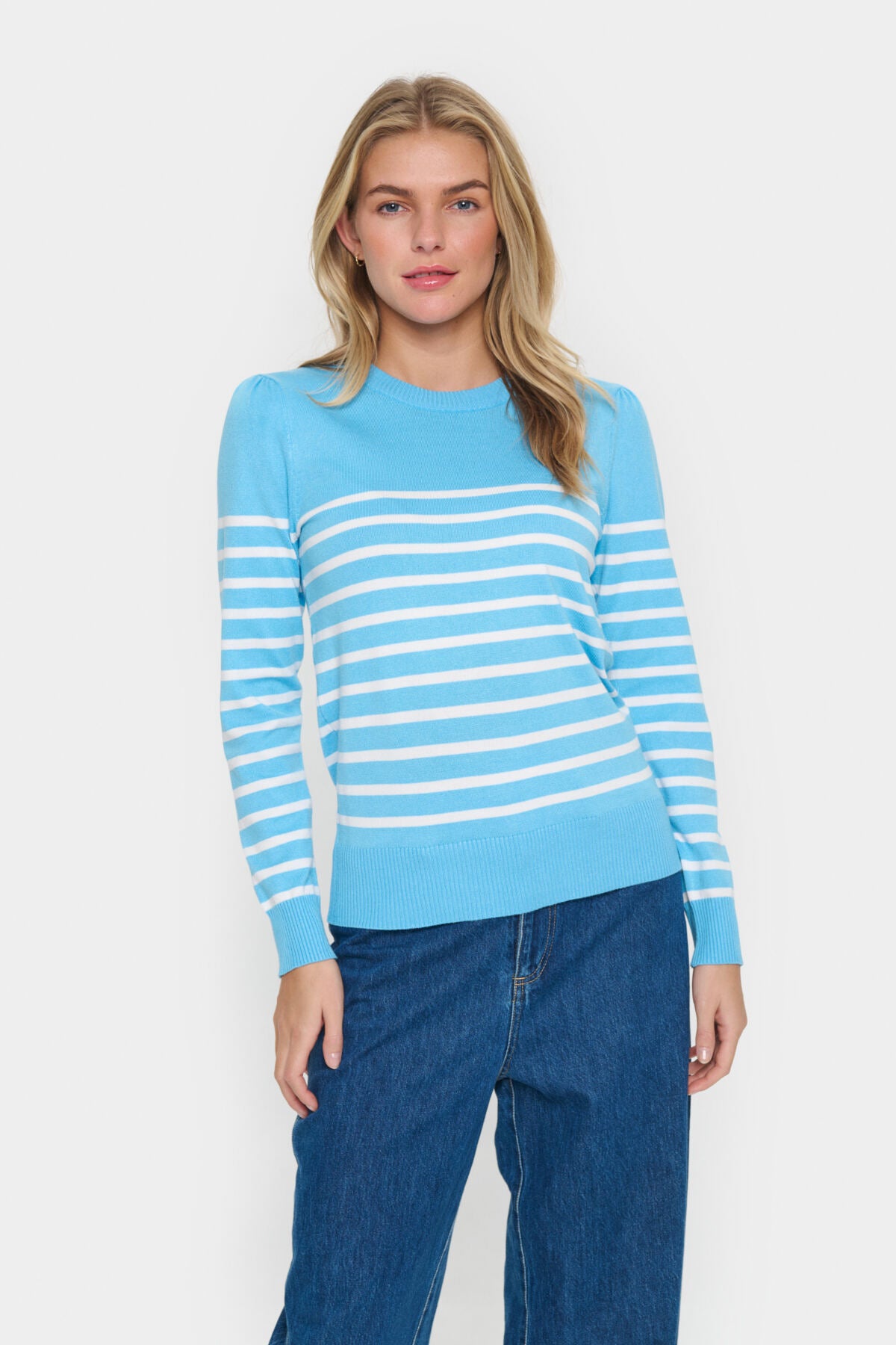 MilaSZ LS Striped Pullover Ethereal Blue Ice Stripe - 30513771