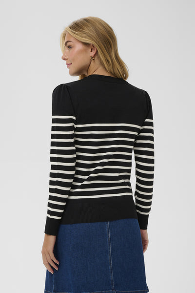 MilaSZ LS Striped Pullover Black Seedpearl Stripe - 30453 - 30513771 Thumbnail