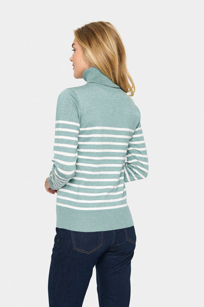 MilaSZ St. Rollneck Pullover Blue Surf Melange - 30513772 Thumbnail