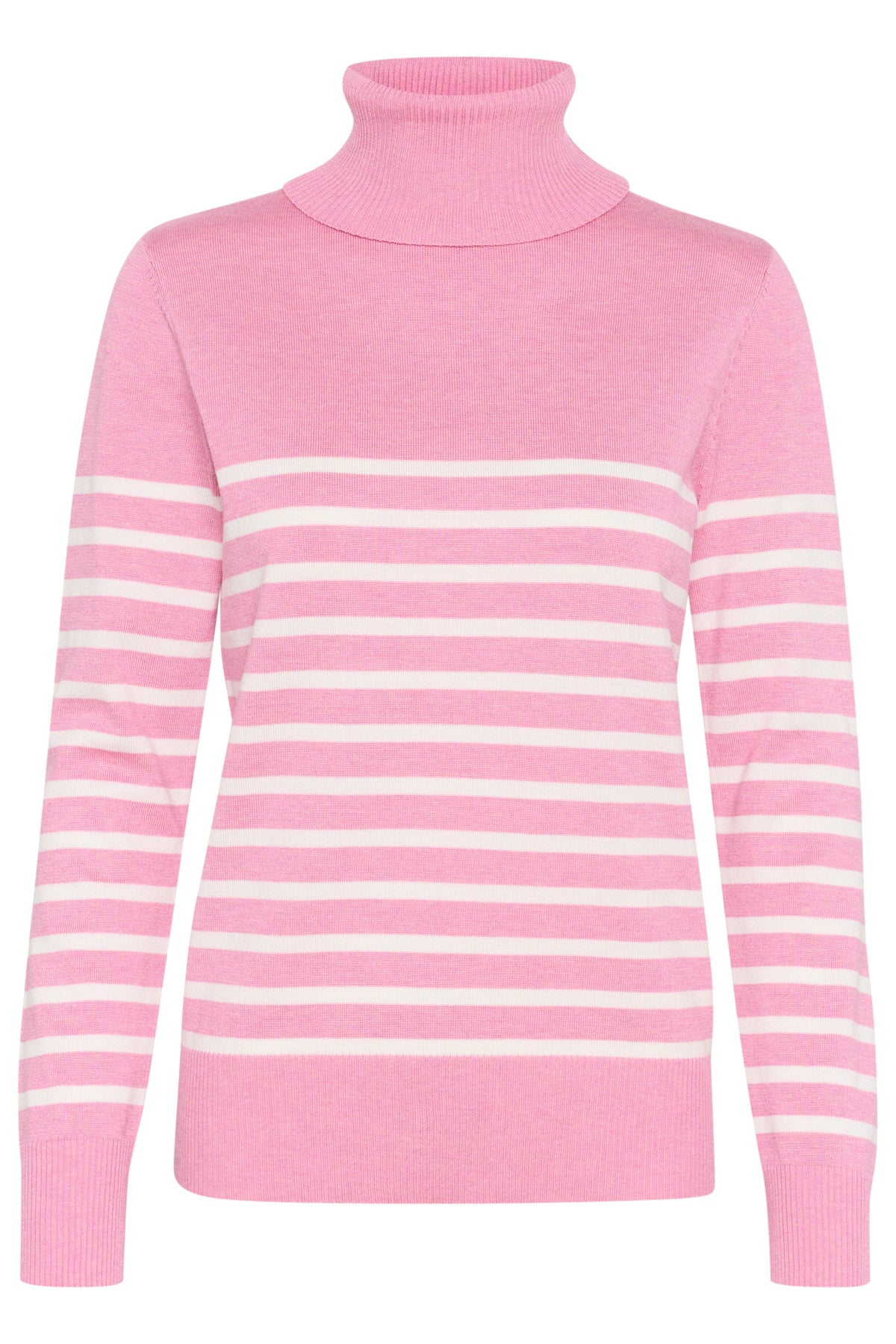 MilaSZ St. Rollneck Pullover Sea Pink Mel/Ice Stripe - 30513772