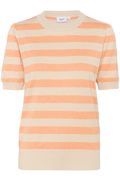 MilaSZ SS Block Stripe Pullover Fog Orange Block Stripe - 30513931 Thumbnail