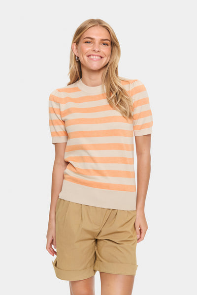 MilaSZ SS Block Stripe Pullover Fog Orange Block Stripe - 30513931 Thumbnail