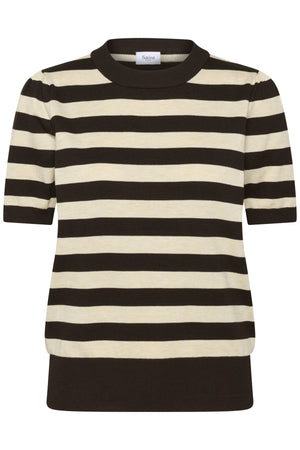 MilaSZ SS Block Stripe Pullover Mol‚ Brown Rice Block Stripe - - 30513931
