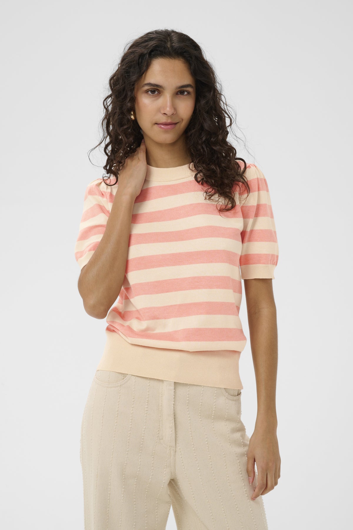 MilaSZ SS Block Stripe Pullover Blooming Ivory Block Stripe - - 30513931