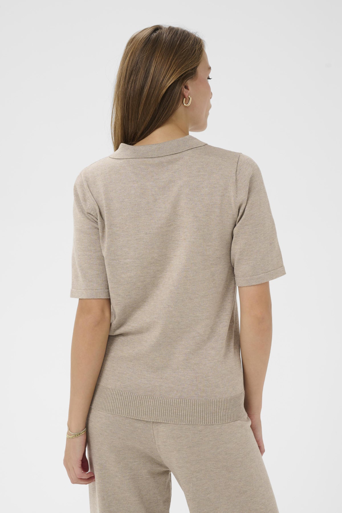 MilaSZ Polo SS Pullover Greige Melange - 1611091 - 30513958