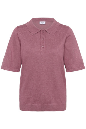 MilaSZ Polo SS Pullover Red Violet Melange - 30513958