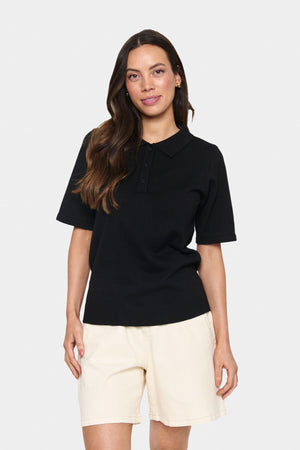 MilaSZ Polo SS Pullover Svart - 30513958