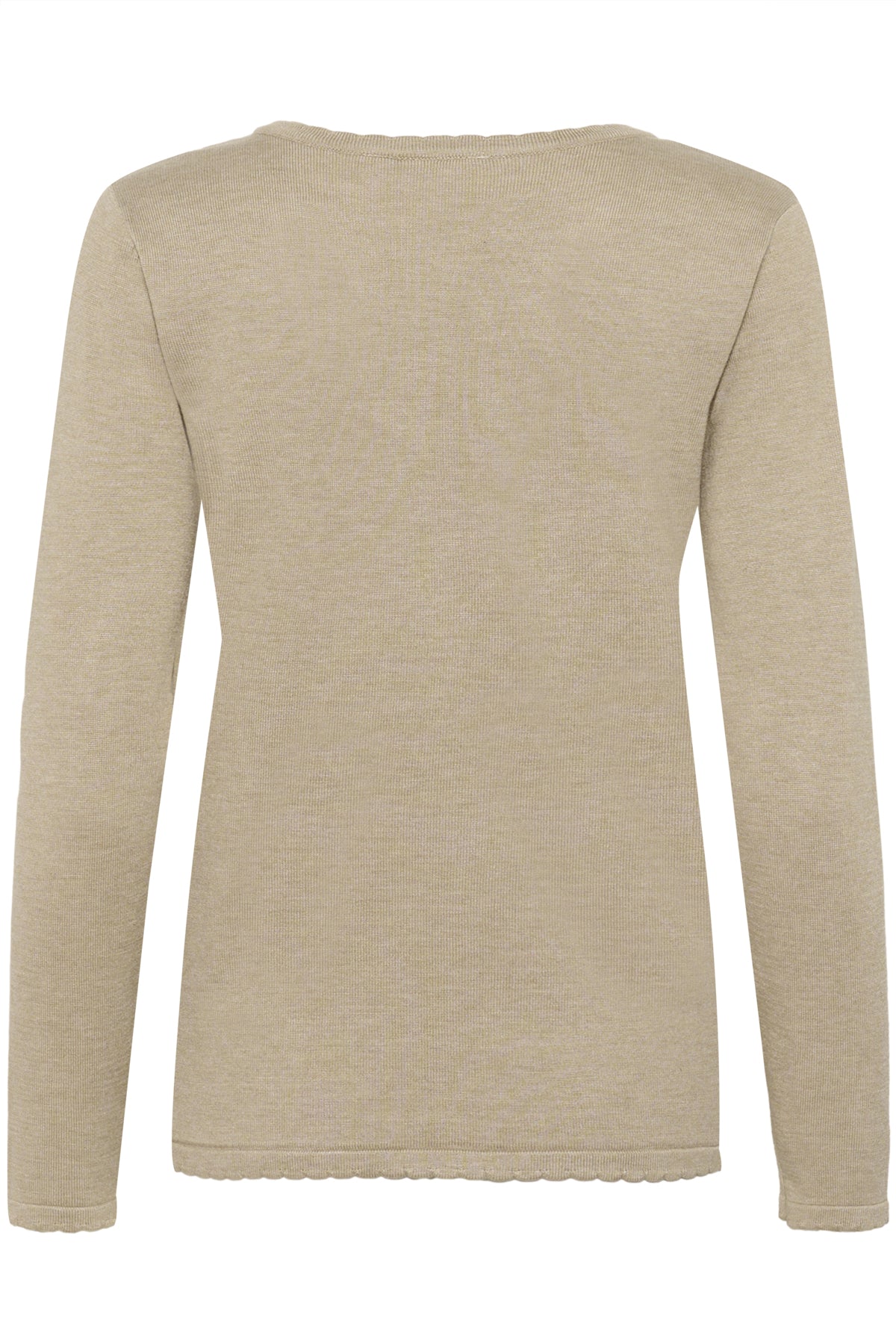 MilaSZ LS V-Neck Pullover Plaza Taupe Melange - 30513960