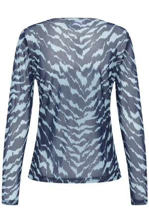 ZulvirSZ Blouse Pageant Blue Shifted Strokes - 30513970