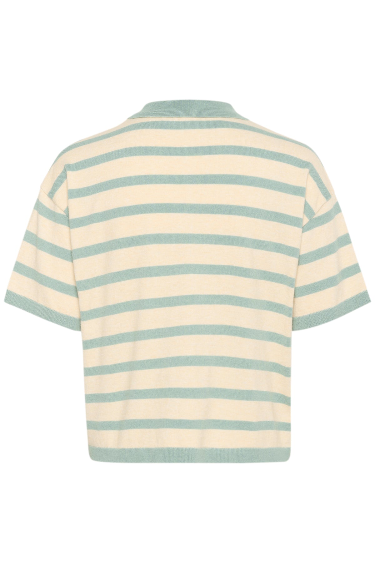LikamSZ Striped Polo Cardigan Fog Blue Surf Stripe - 30514160