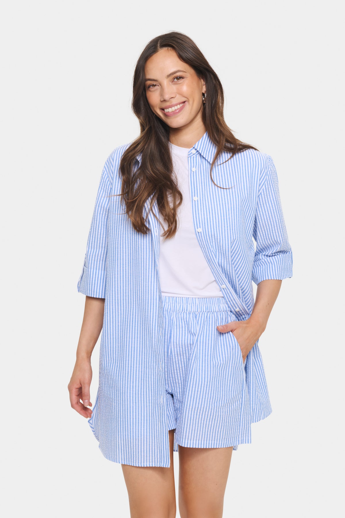 HaddaSZ Tunika Chambray Blå Vit Randig - 30514254