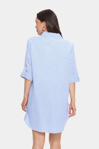 HaddaSZ Tunika Chambray Blå Vit Randig - 30514254 Thumbnail