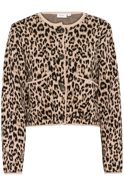 LydiaSZ Cardigan Black Leopard Jacquard - 30514255 Thumbnail