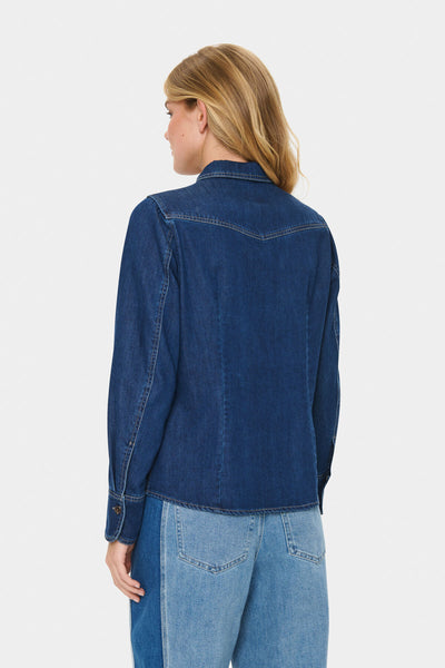 MartheSZ Skjorta Medium Blå Denim - 30514397 Thumbnail