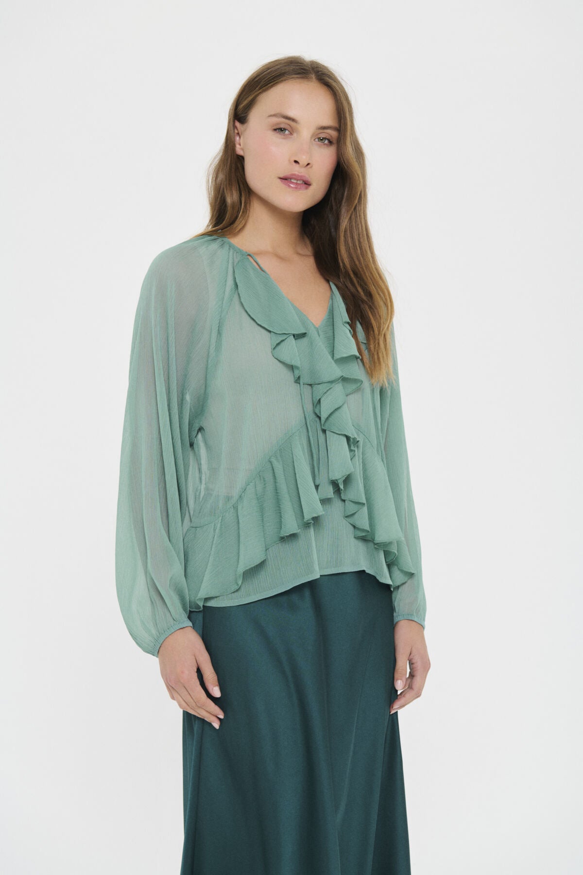 JacelynSZ Blouse 30514487 Sagebrush Green