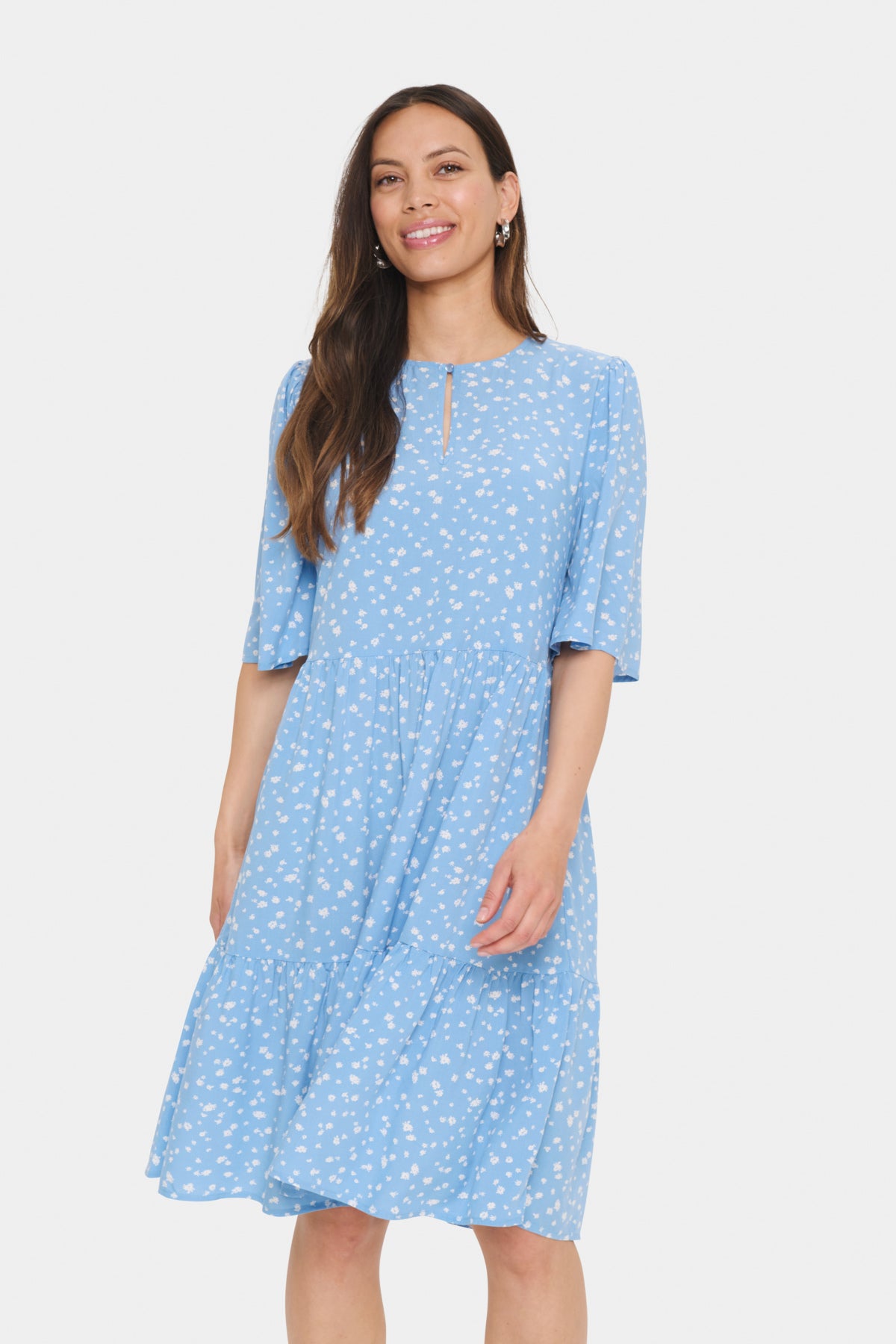 EdaSZ Mid Sleeve Dress Allure Ice Small Blooms - 30514531