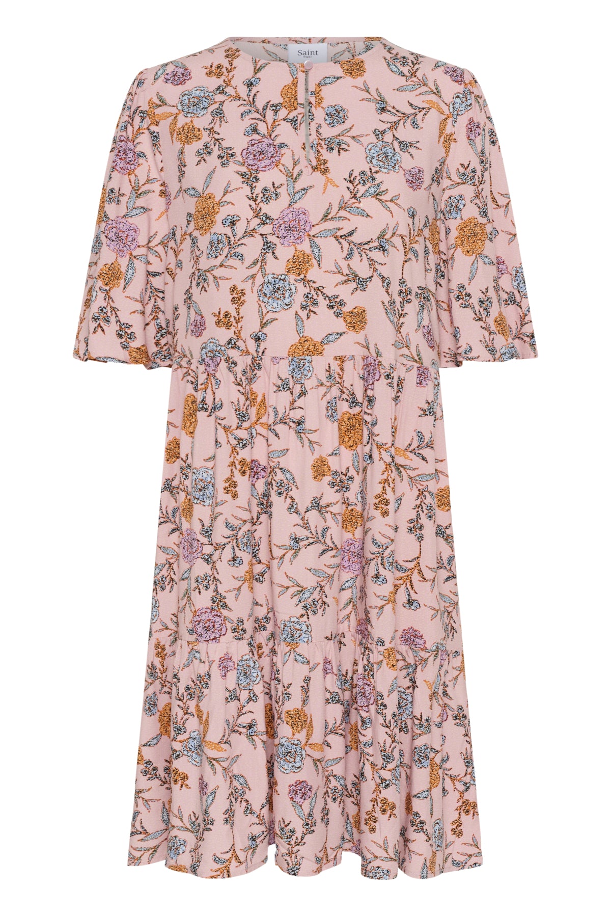 EdaSZ Mid Sleeve Dress Pink Nectar Romantic Flowers - 30514531