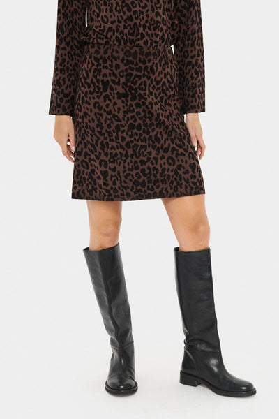 ZhilaSZ Kort kjol Chokladbrun Leopard - 30514830 Thumbnail