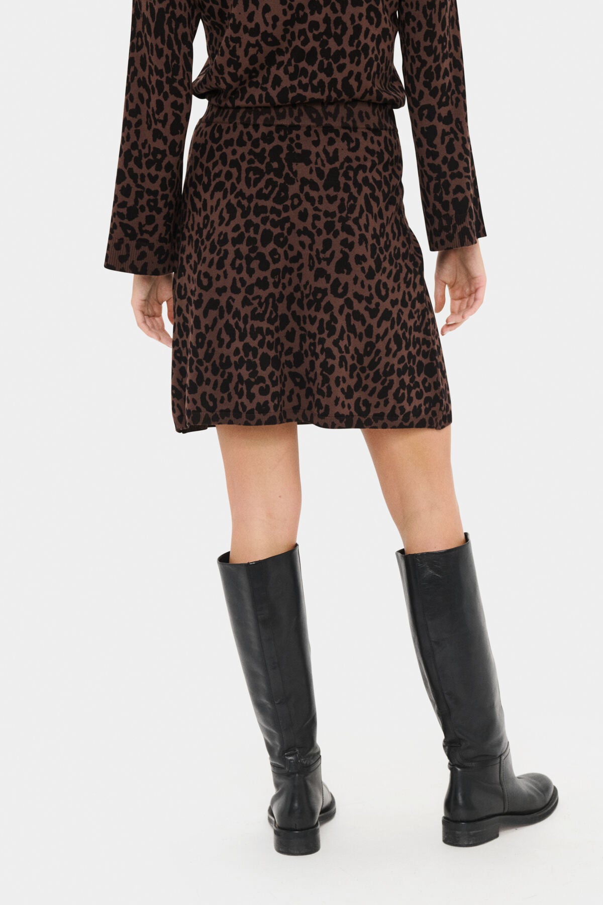 ZhilaSZ Kort kjol Chokladbrun Leopard - 30514830