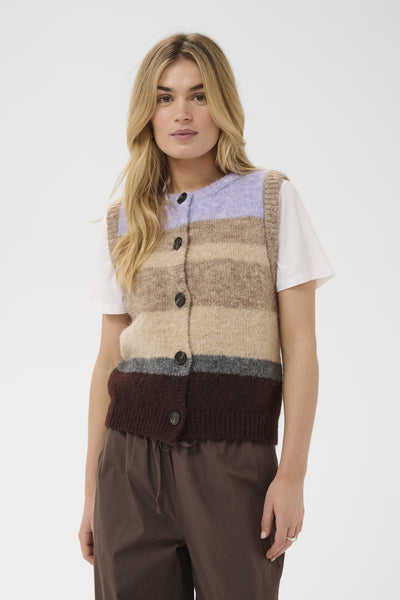 SeraphinaSZ Knit Vest Chocolate Lilac Multi Stripe - - 30515255 Thumbnail