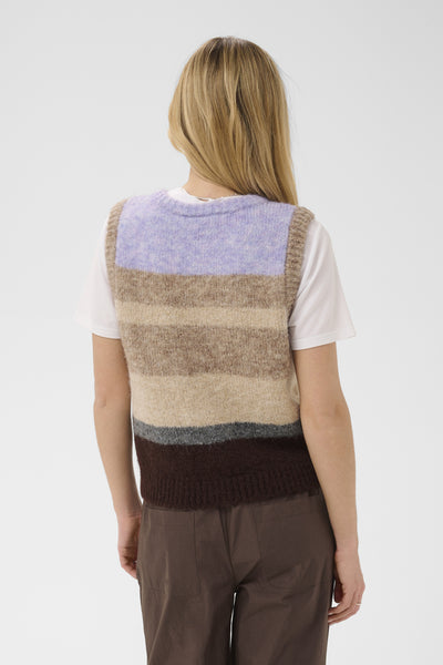 SeraphinaSZ Knit Vest Chocolate Lilac Multi Stripe - - 30515255 Thumbnail