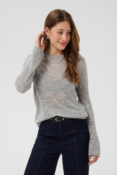 SabbaraSZ Boatneck Pullover Mist Grey Melange - 1739141 - 30515311 Thumbnail
