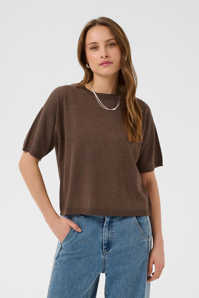 MilaSZ Boxy SS Pullover Fondue Fudge Melange - 1912241 - 30515337 Thumbnail