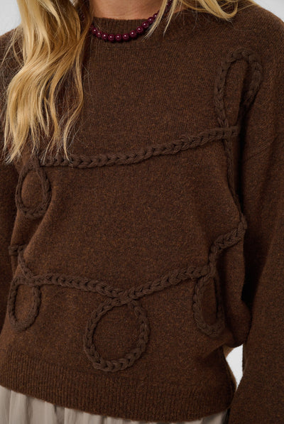 TitiaSZ Pullover Chocolate Brown Melange - 1909 - 30515475 Thumbnail