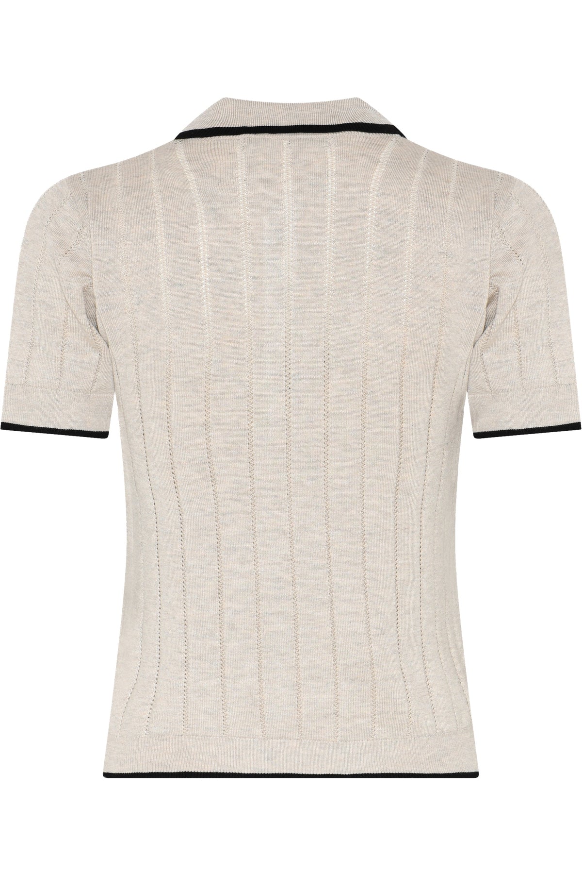 Anemonebbvalnenzia stickad piké Sand melange - BBW5020