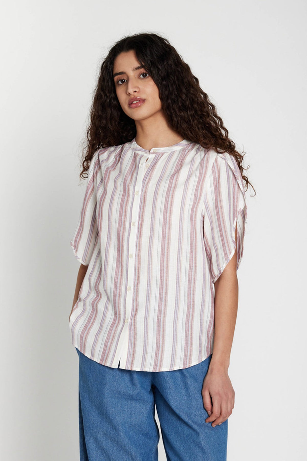 418HMTulin skjorta 607 Cherry Stribe - HM1353