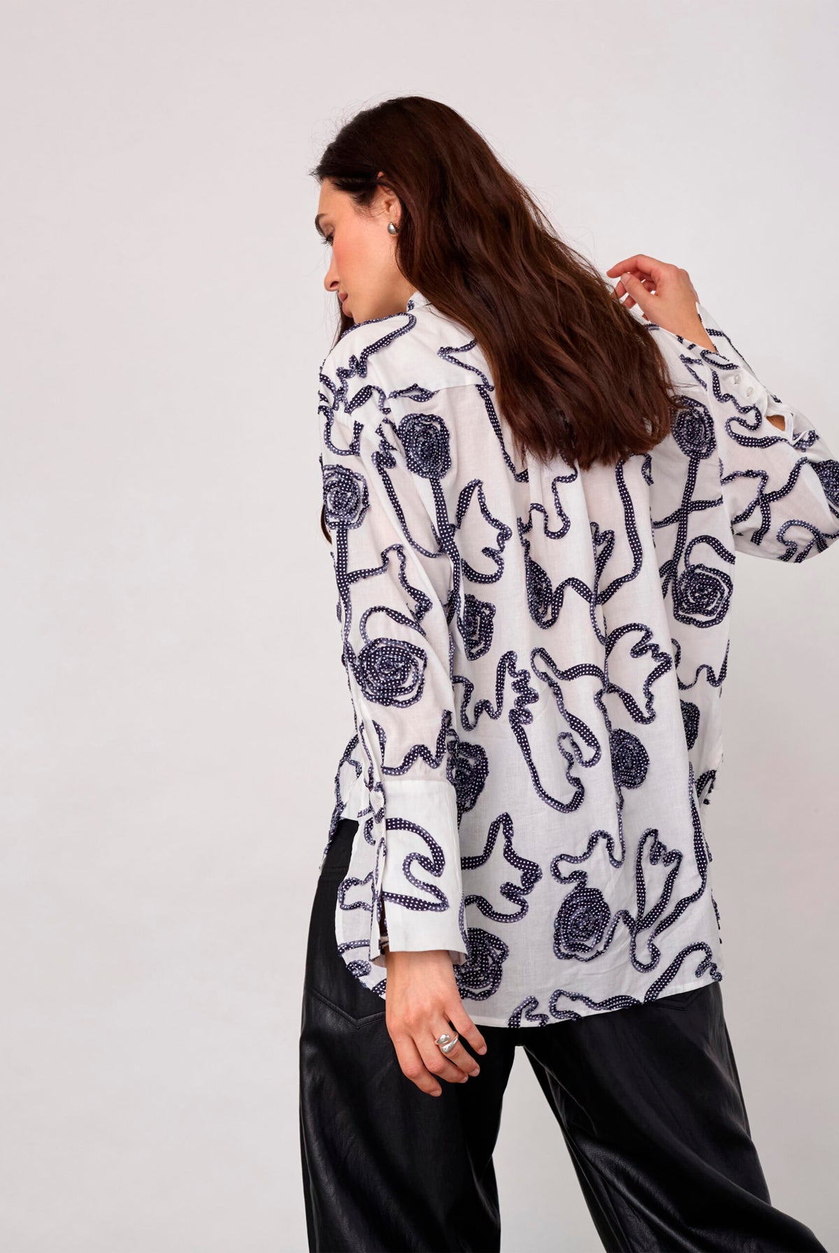 ElricCC Flower LS Shirt 40007-Navy - 500348